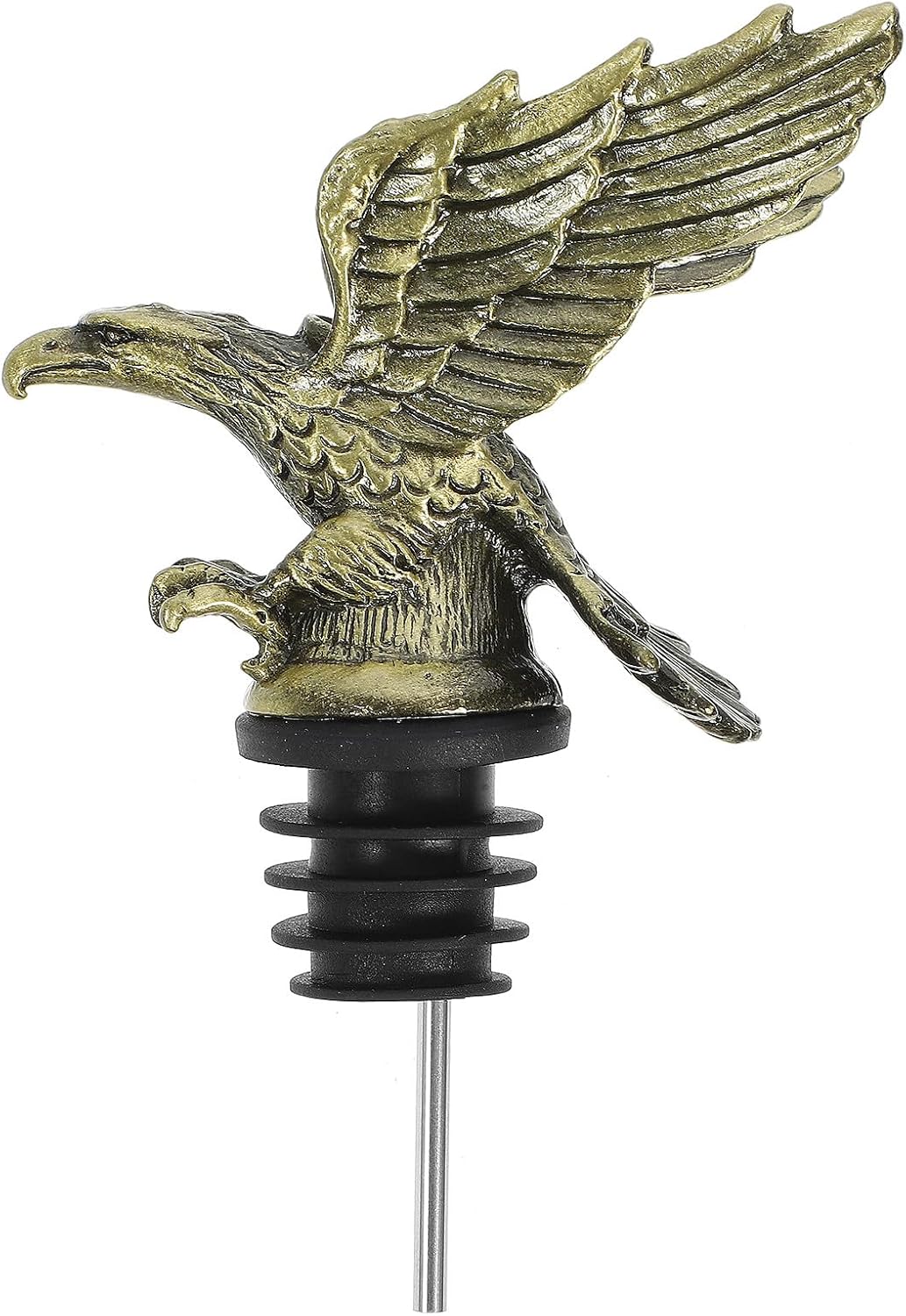 Toyvian Eagle Wine Pourer, Vintage Zinc Alloy Animal Bottle Spout Unique Liquor Aerator Dispenser for Home Bar Silver Head Wine Stopper Cool for Men Father’s Day