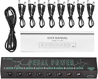 M-VAVE VEDO Pedal Power - Fonte de Alimentação para Pedais 9V com 8 Saídas Isoladas, Proteção Contra Sobrecarga, Entrada Type-C 5V 2A, Ideal para Pedalboard de Guitarra, Baixo e Efeitos Estável