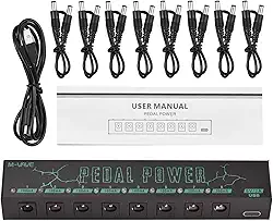 M-VAVE VEDO Pedal Power - Fonte de Alimentação para Pedais 9V com 8 Saídas Isoladas, Proteção Contra Sobrecarga, Entrada Type-C 5V 2A, Ideal para Pedalboard de Guitarra, Baixo e Efeitos Estável