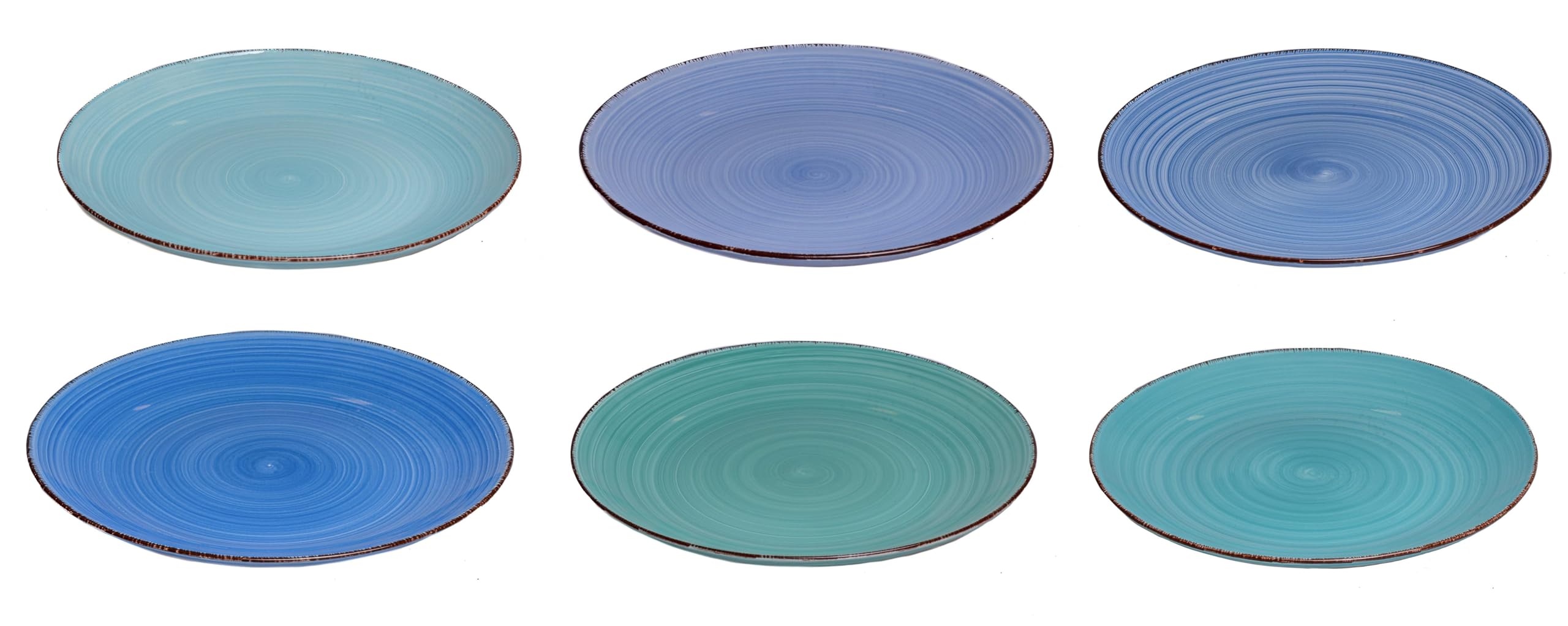 Cookinglife Delice - Piatti piani 6 pezzi, in ceramica, 26,5 cm, blu, lavabili in lavastoviglie, adatti al forno a microonde