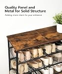 HOOBRO Raquette de chaussures, 5-Tier Rangement de chaussures avec étagères en mesh réglables, 16-20 paires de chaussures, stable et durable, plateau spacieux, autonome, métal, industriel, pour entrée, placard, brun rustique BF12XJ01