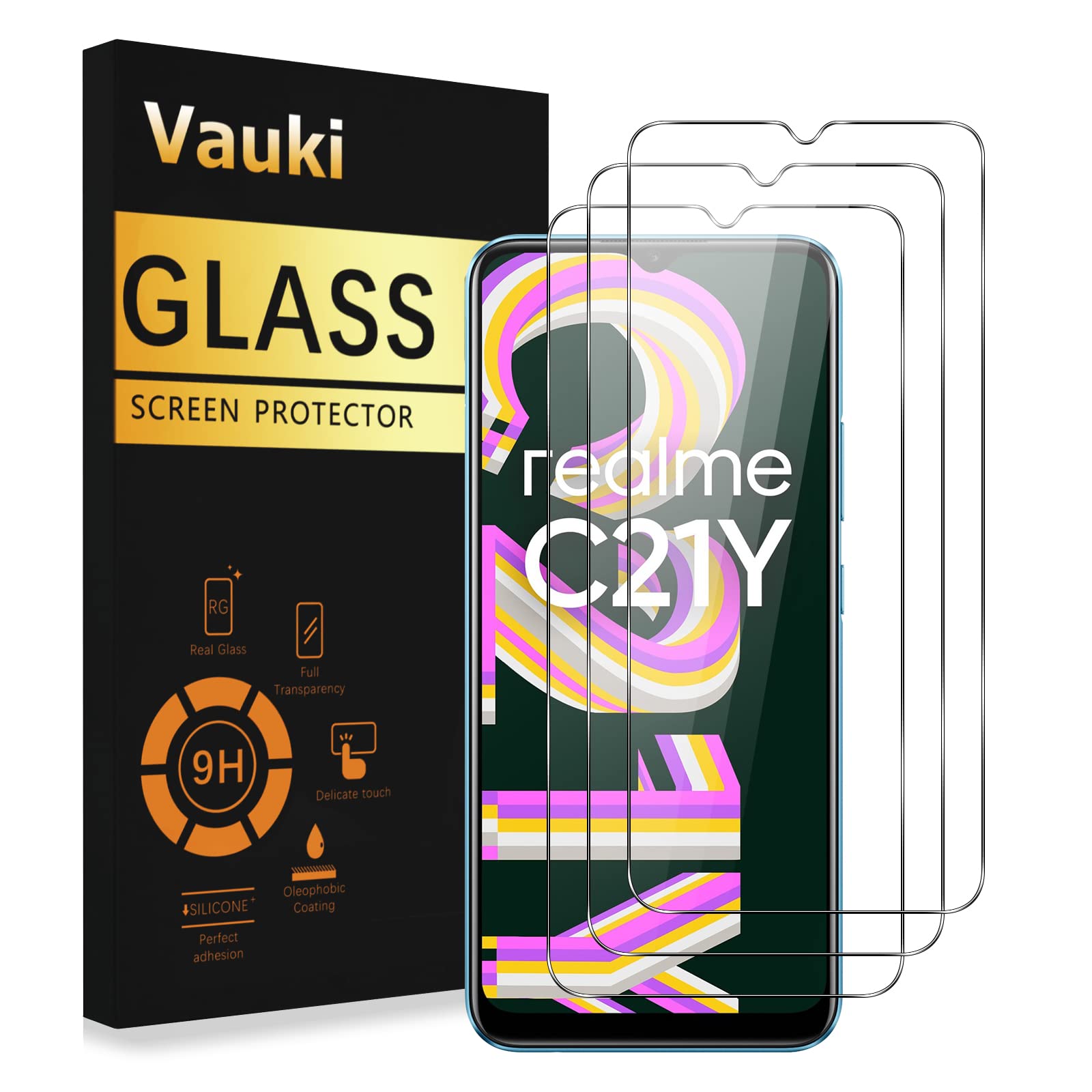 3 Pellicole In Vetro Temperato Per Realme C21: Durezza 9H, Anti-impronta E Anti-graffio - 5