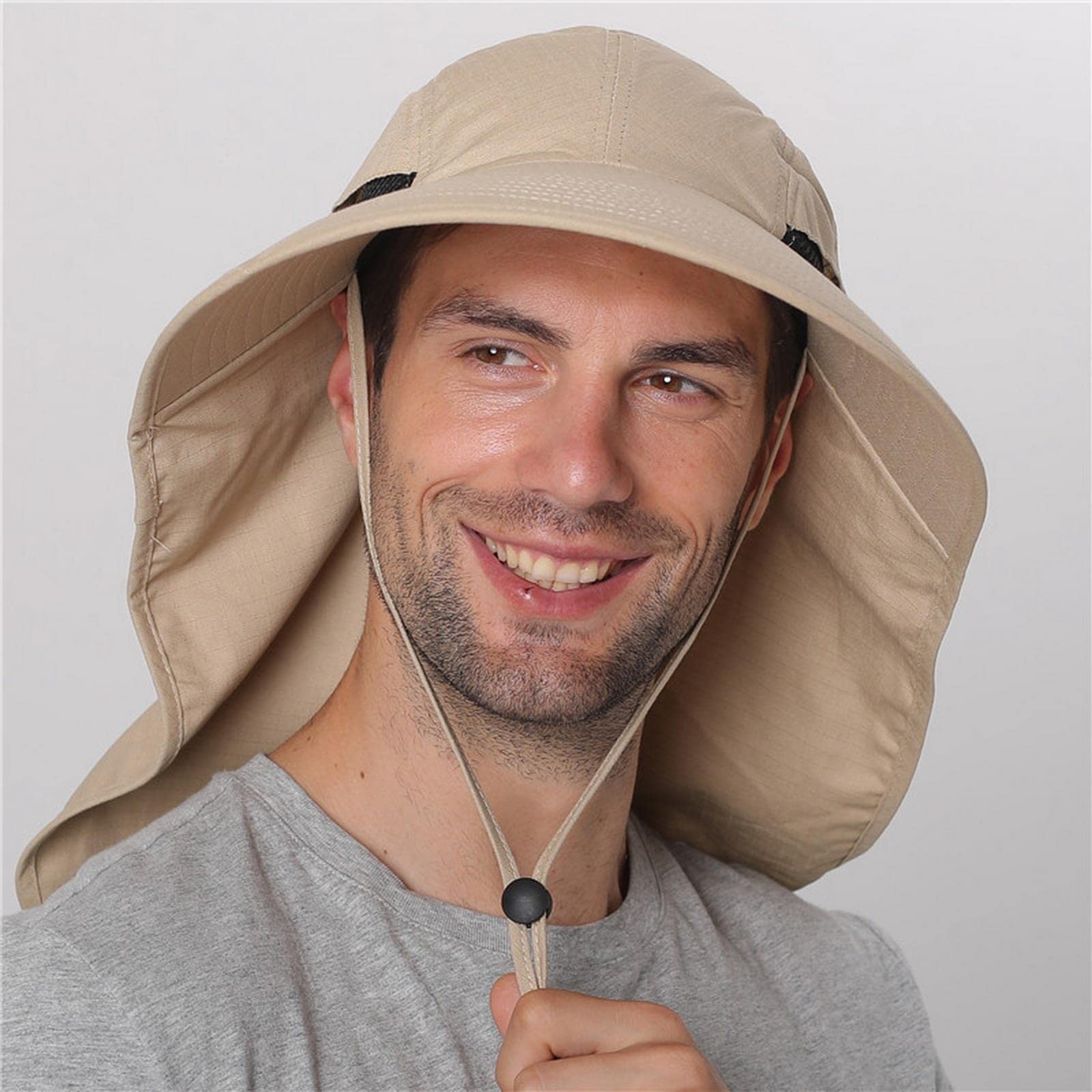 Sombrero de pescador de verano para hombres y mujeres, sombrero de algodón con solapa para el cuello, protección al aire libre, ala ancha, sombrero de pesca