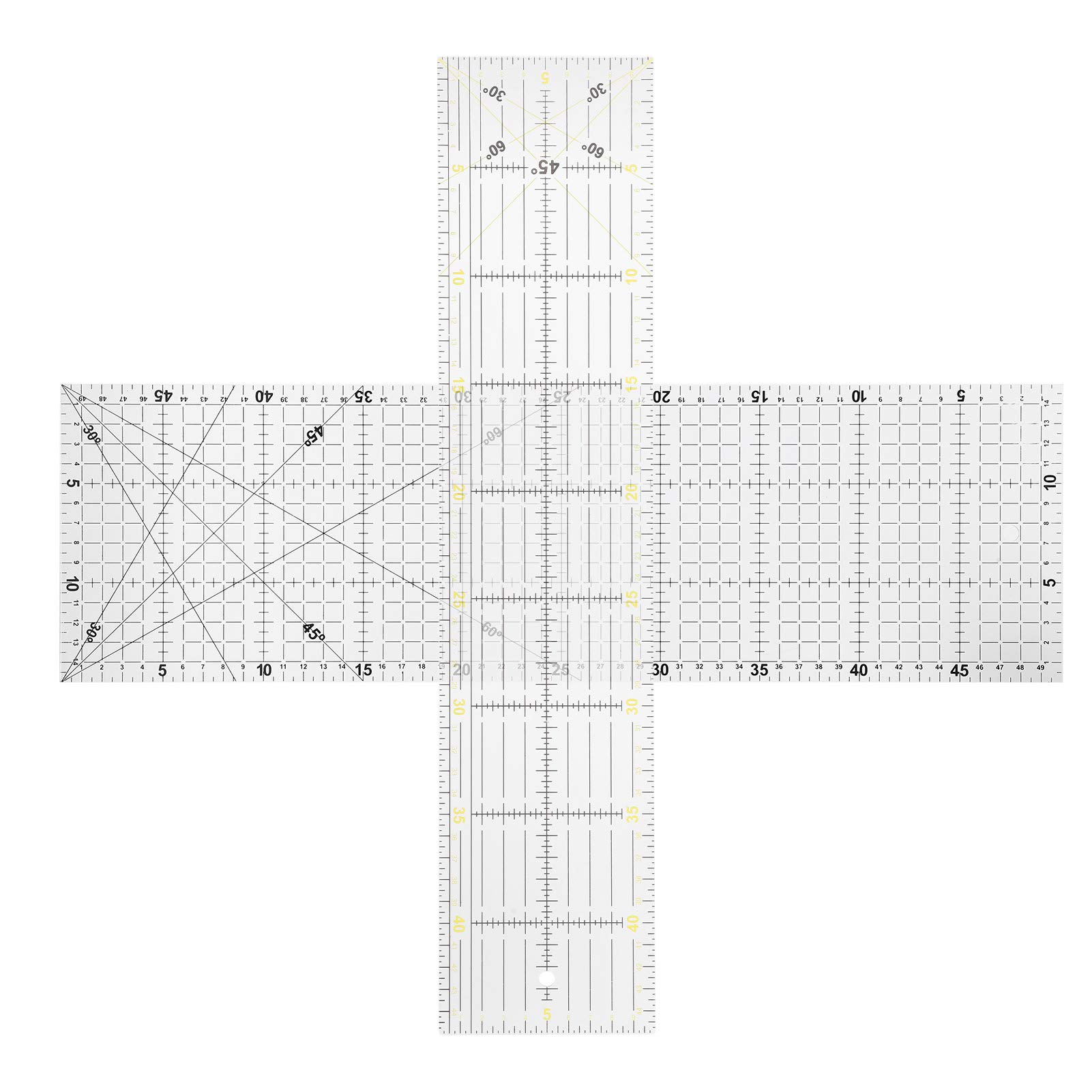 IDNVFY – Lot De 2 Règles Multifonctions Pour Couture Et Angle Réglable – Outil Précis En Acrylique Noir 15x15 Cm