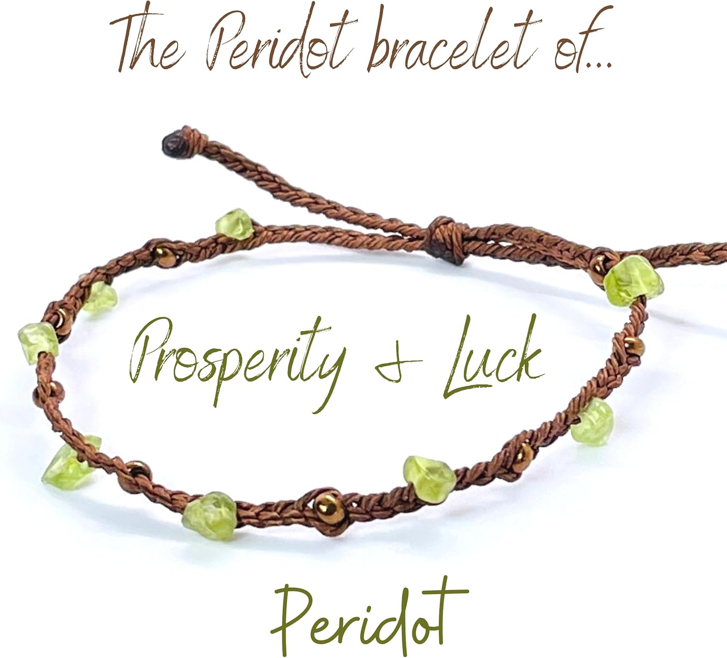 Handmade Peridot Small Crystal Bracelet (6.5-7.5'') - Adjustable & Plus Size, Natural Healing Crystal Chips, Waterproof, Chakra Beaded - Unusual Jewelry for Women, Girl & Friendship from PusSoul - Image 3