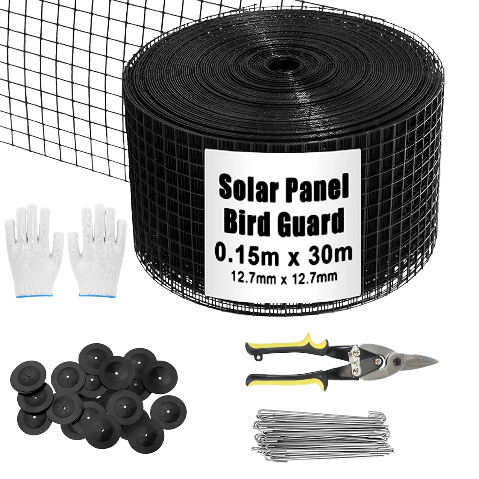 Hhaoysogd Solar Panel Bird Mesh Set 6 Inches x 100 Feet,PVC Pigeon Deterrent, Solar Panel Bird Proofing Kit,Bird Guard For Solar Panels