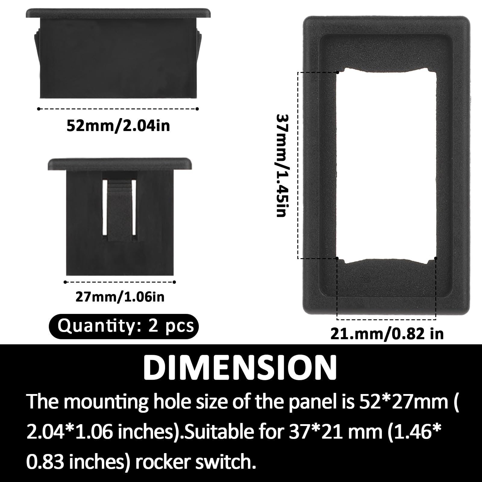 Automotive Rocker Switch Plates MICTUNING 2 Gang Aluminum Rocker