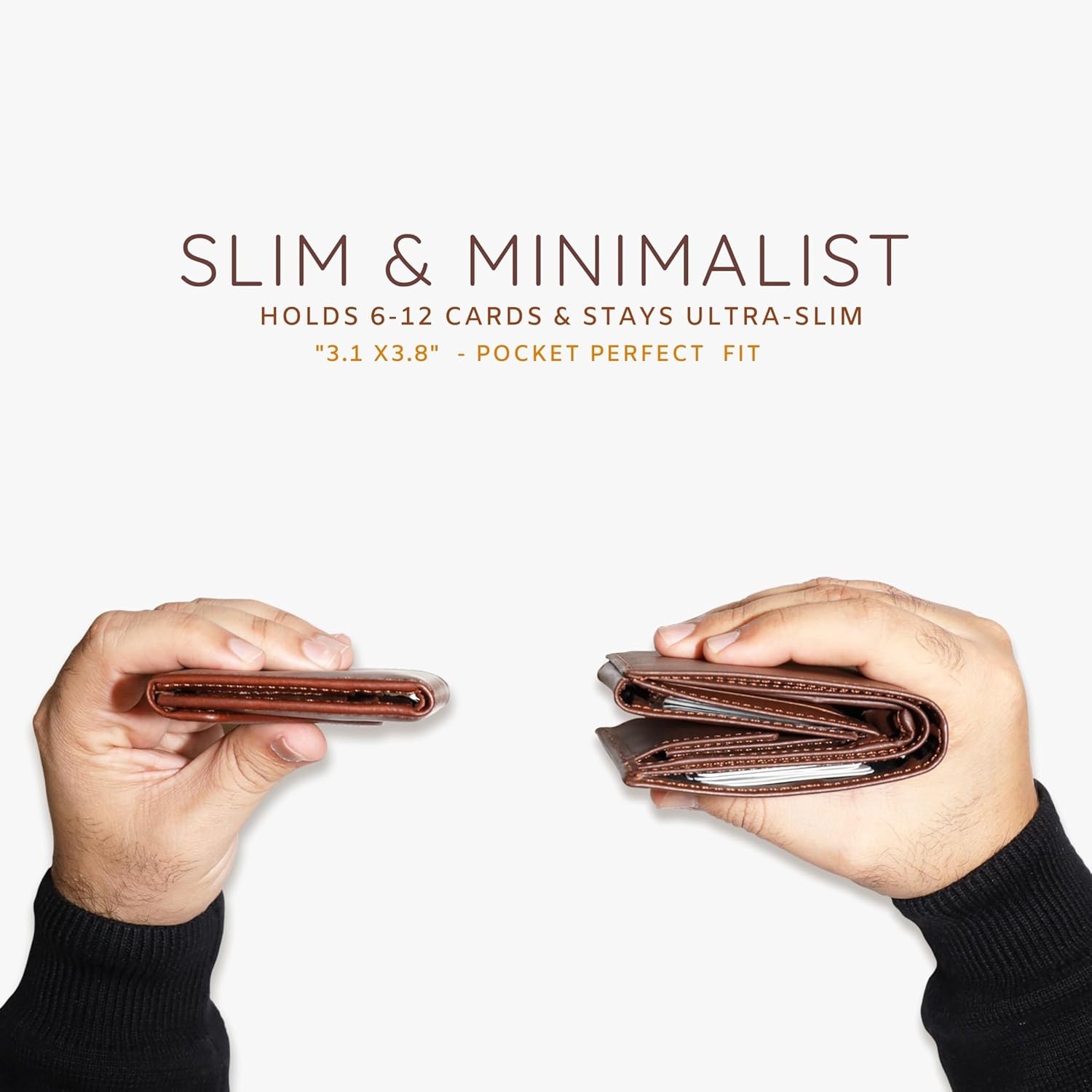 Full-Grain Leather Wallet for Men, Handcrafted Mens Bifold Wallet with RFID Blocking, Magnetic Closure, Slim Minimalist Thin Design, Holds 12 Cards, Book Shaped Gift Ready Box, 3-Year Warranty - Image 3