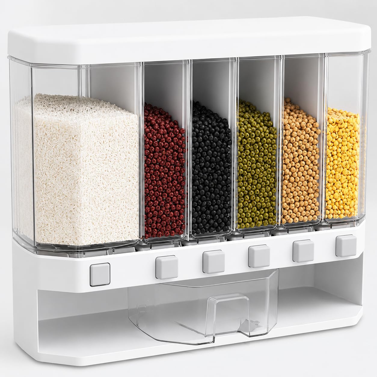 VIKEYHOME 6-Grid Round Food Dispenser W - Image 1