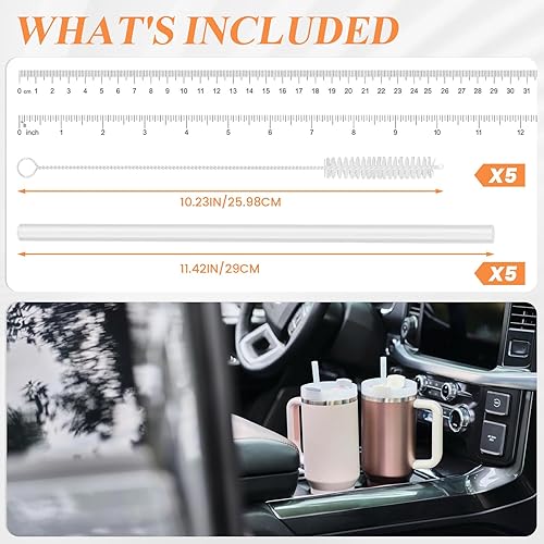 Miniatura 10 de Popote de repuesto compatible con Stanley IceFlow de 96 onzasQuencher de 20 onzas con mangovaso de 14 onzas20 onzas30 onzas, paquete de 5 popotes