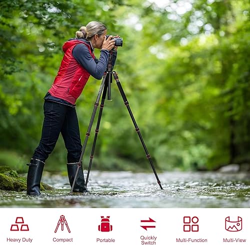Vista 13 de Trípode resistente de 80/85 pulgadas para cámara y teléfono, trípode monopie de cámara de 85 pulgadas, binoculares DSLR, videocámaras de alcance