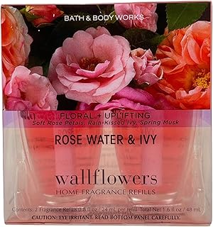 Rose Water & Ivy Wallflowers Home Fragrance Refill Bulbs - Pack of 2