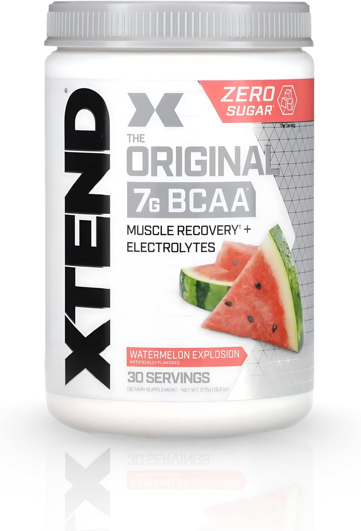 XTEND Original BCAA Powder Watermelon Explosion ZERO CALORIE, ZERO CARB, ZERO SUGAR - Post Workout Muscle Recovery Drink with Amino Acids - 7g BCAAs for Men & Women, 30 Servings