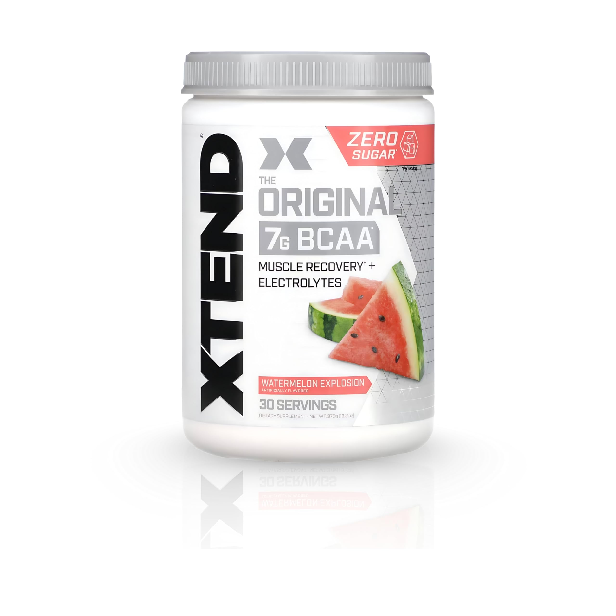 XTEND Original BCAA Powder Watermelon Explosion | ZERO CALORIE, ZERO CARB, ZERO SUGAR - Post Workout Muscle Recovery Drink with Amino Acids - 7g BCAAs for Men & Women | 30 Servings