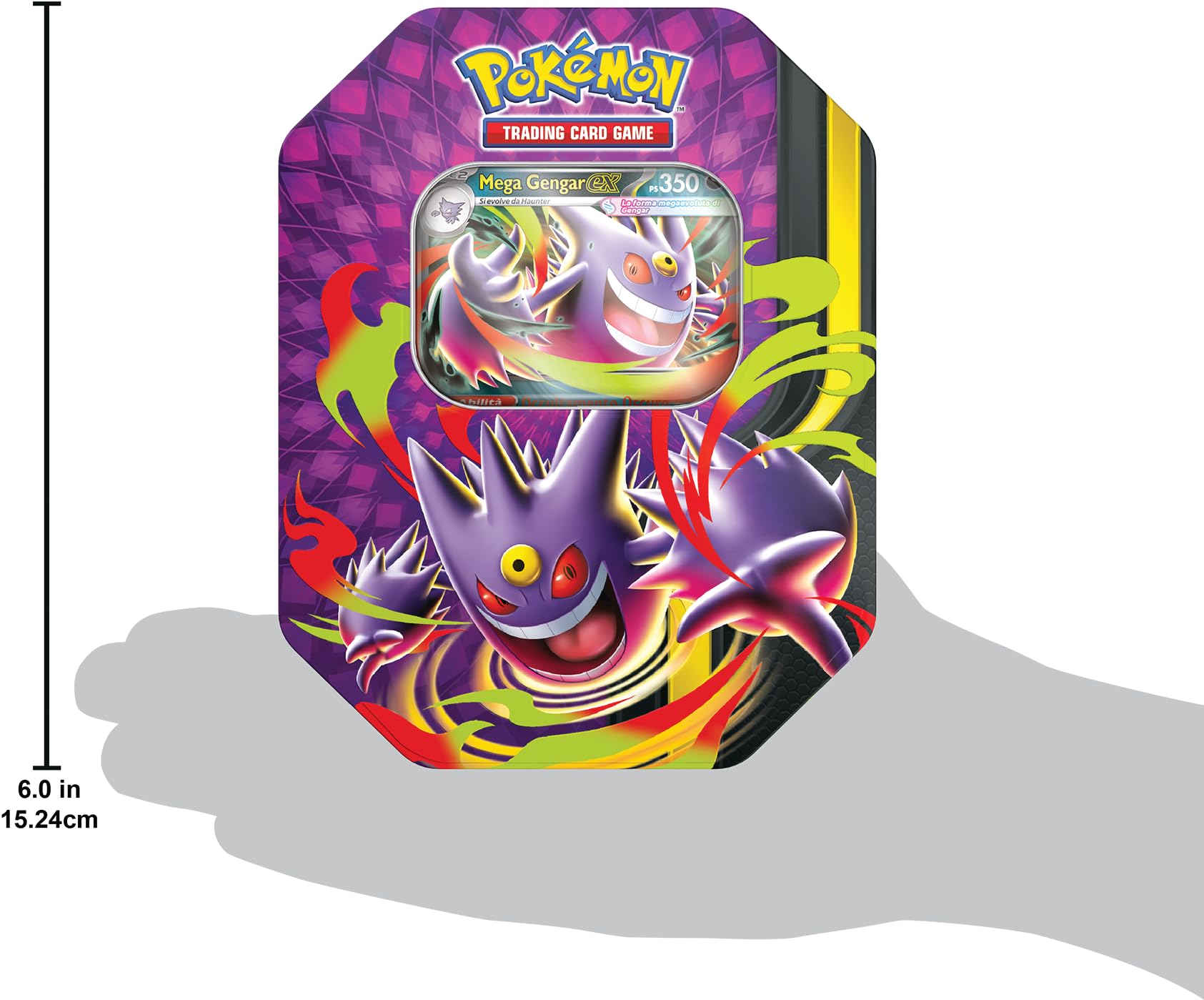 Pokémon: scatola da collezione Mega Chiarodiluna - Mega Gengar-Ex del GCC Pokémon (4 buste di espansione e 1 carta promozionale olografica), Edizione in Italiano