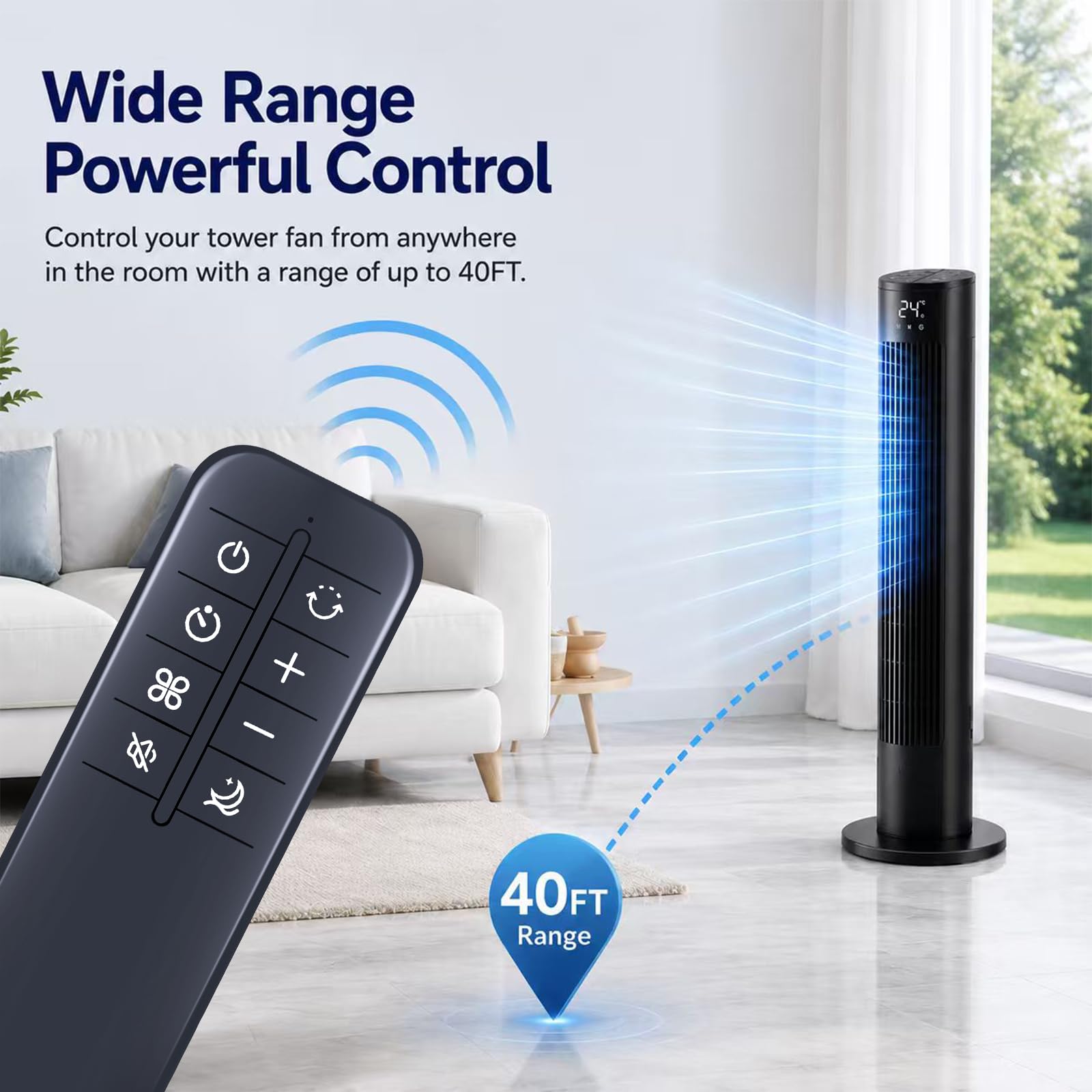 Telecomando di ricambio per ventilatore a torre Levoit LTF-F362-WEU, LTF-F422S-KEU, LTF-F422-WEU, LTF-F422S-WUS, LTF-F422-WUS, LTF-F362S-WUSR, LTF-F361-WUS, LTF-F361-KEUR
