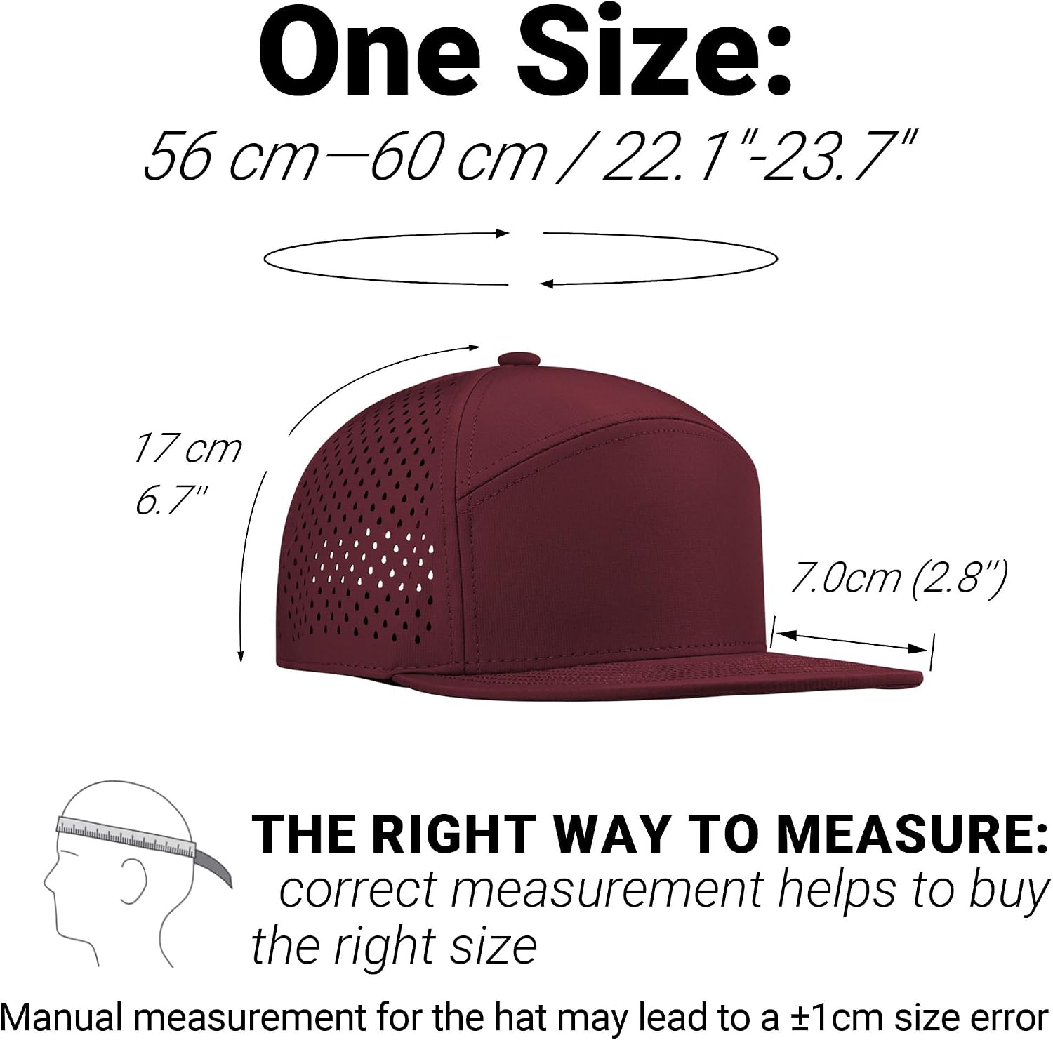 Performance Snapback Hats for Men Women,Flat Bill Cap,Golf,Running,Workout image 4