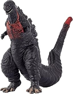 Action Figures PVC Anime Movable Collectible Model Statue Toys (Shin God-Zilla - Black (Red Spine), 17Cm)