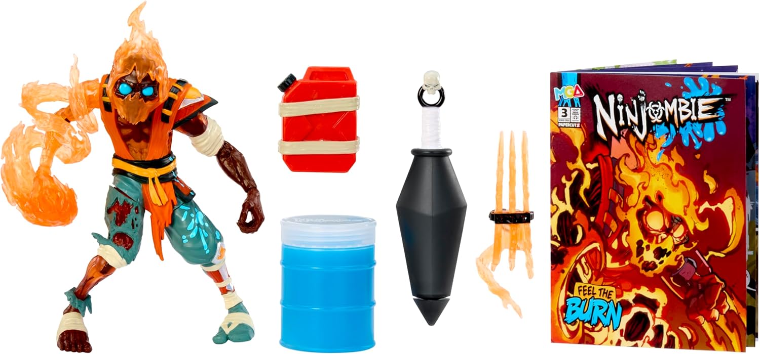 Ninjombie Action Figure - Scorchstrike, Boys Action Ninja Zombie Slime Monster Action Figure, Ages 6 +