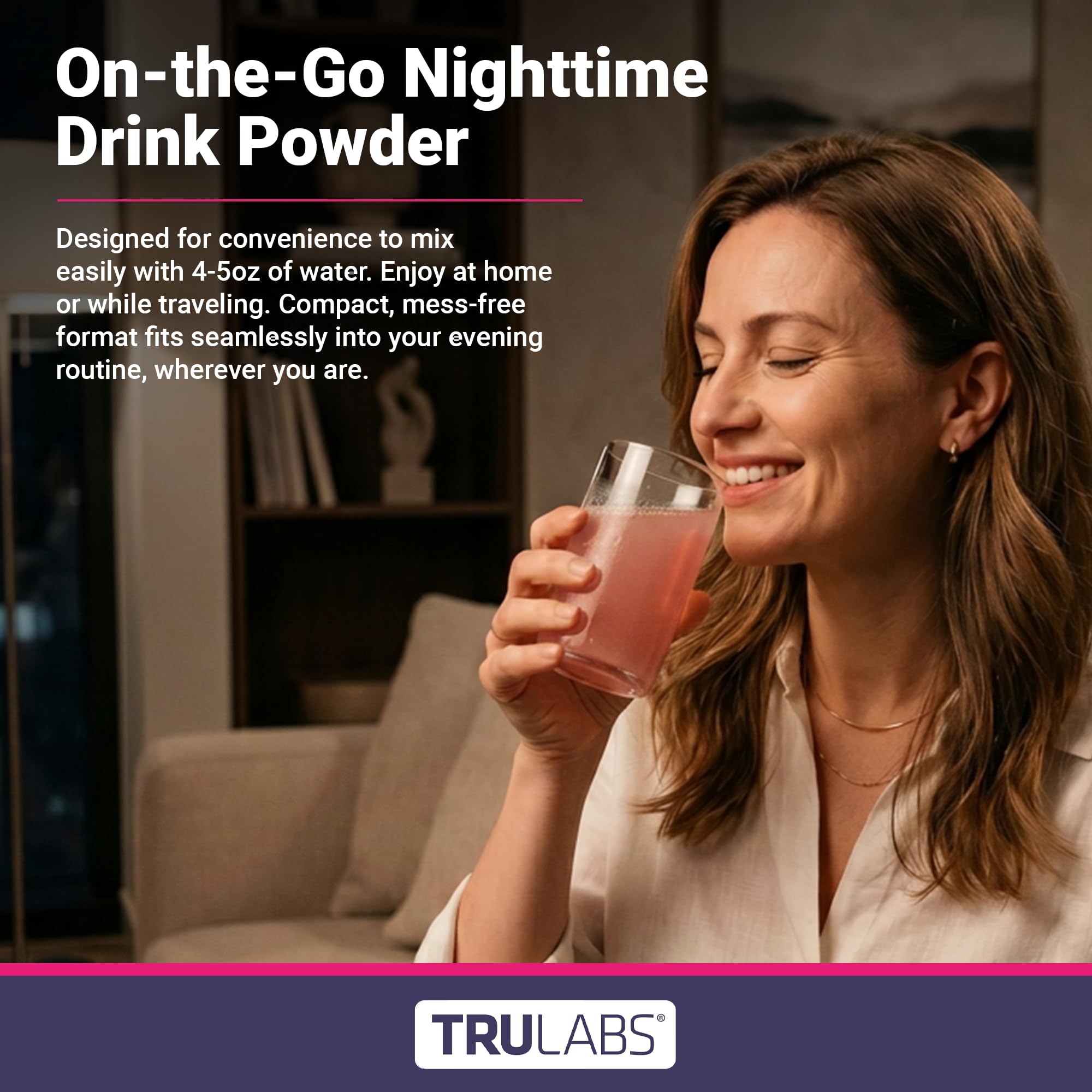 TRULABS Sleep Drink Mix – Strawberry Hibiscus Flavor, Sugar-Free Nighttime Sleep Powder Drink Mix with 100mg Magnesium, 750mg GABA & 3mg Melatonin, (6 Stick Packs) — Amazon image 6