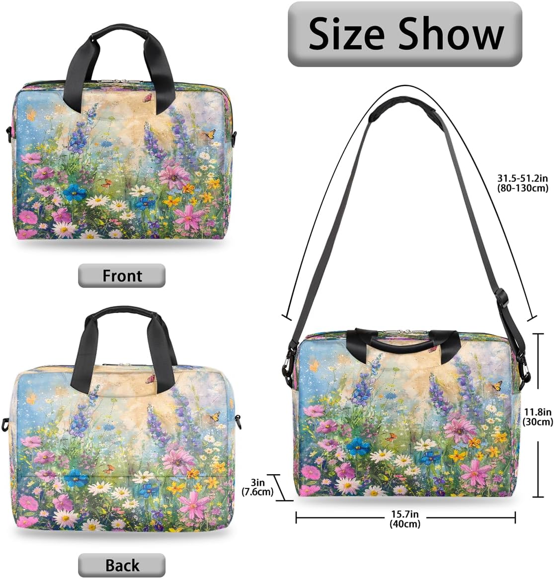 Laptop Shoulder Bag, Computer Laptop Bag Waterproof Laptop Sleeve Case -B34