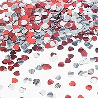 Vista 1 de ANBOO 4 Pcs Red Heart Confetti, 10mm Silver Love Heart Confetti, Table Confetti for Party Wedding and for valentine's day Decoration