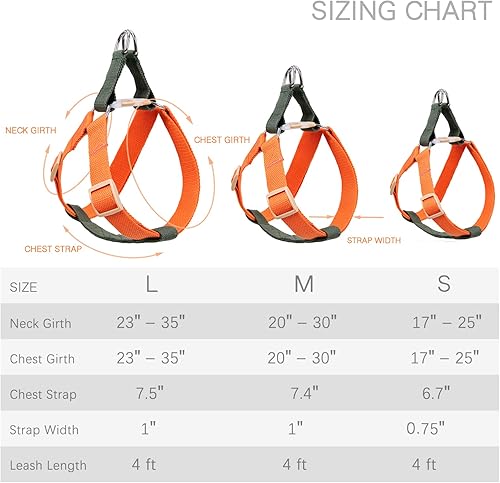 Miniatura 11 de No Pull Dog Harness and Leash Set, Step in Dog Halter Harness with Poop Bag Holder, Adjustable Lightweight Cotton Straps Suitable for Small Medium