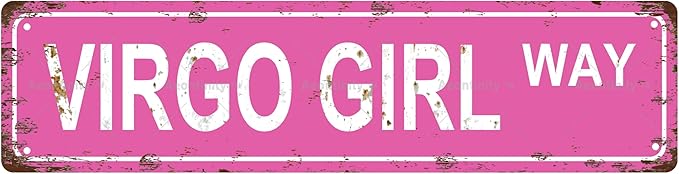 VIRGO GIRL Zodiac Sign Star Sign Vintage Metal Tin Sign, Street Sign, Home Decor, Room Decor, Wall Decor, Bathroom Decor, Bar Decor, Cafe Decor, Garage Decor, 16 x 4 Inch