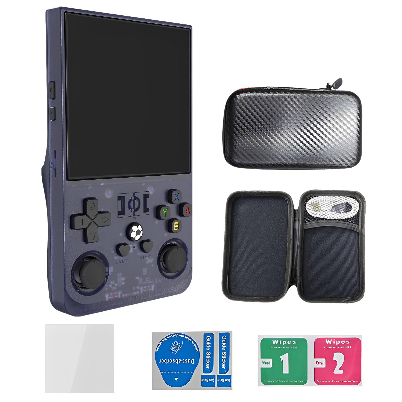 Retro Handheld Spielkonsole 128GB, IPS Bildschirm, Linux System (Grau) | Tragbare Retro Konsole mit 4000mAh Akku, mehreren Emulatoren und Tasche für Gaming unterwegs, Familie und Freizeit