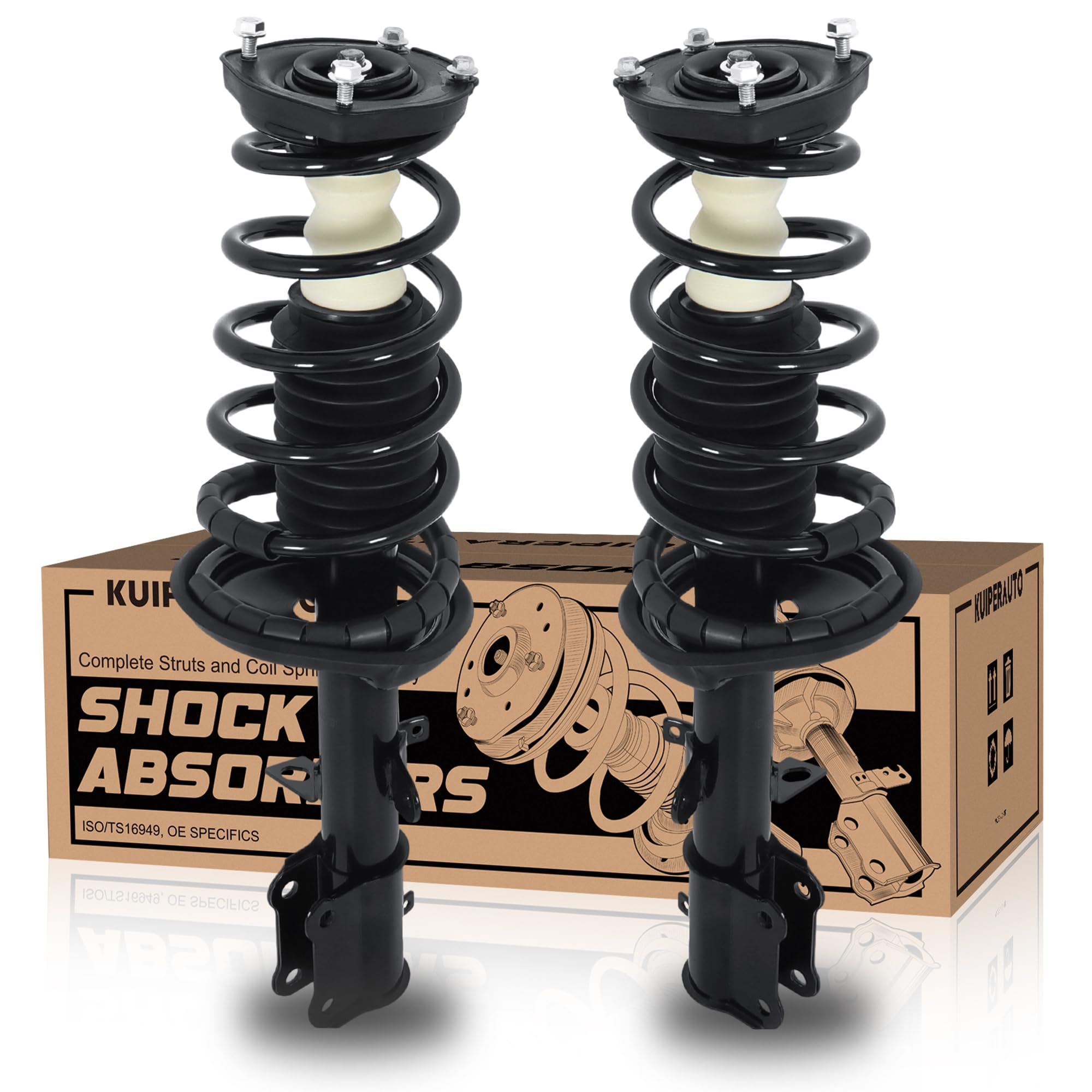 KUIPERAUTO 171953 171954 Rear Struts Complete Assembly Compatible for 1998-2002 Chevy Prizm / 1993-2002 Toyota Corolla / 1993-1997 Geo Prizm 2PCS (Left and Right) Rear Shocks Absorbers