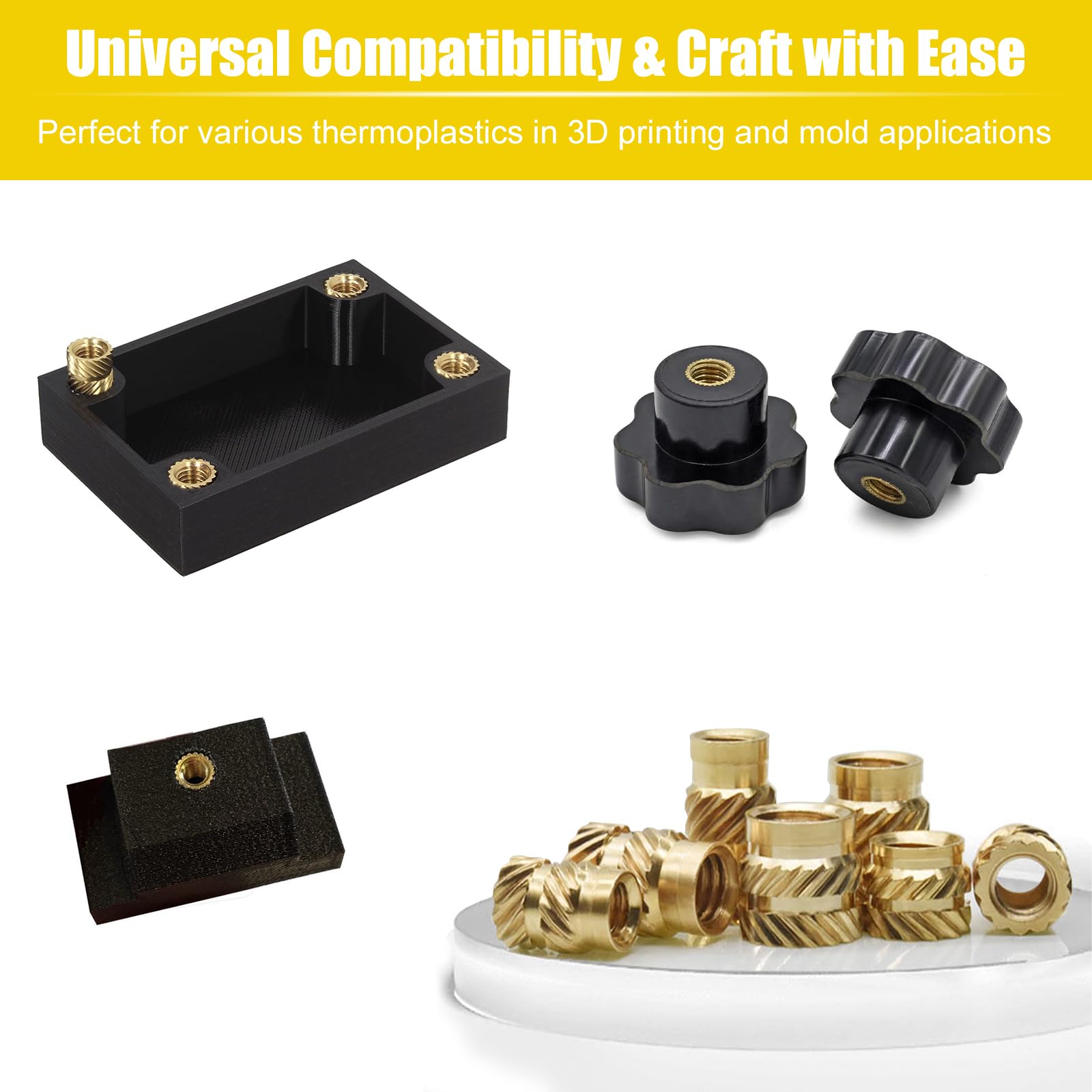 Brass Threaded Inserts Kit - 410 Pcs for 3D Printing -5