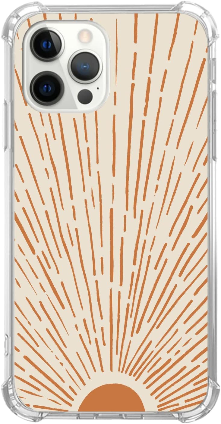 Elifi Edeal Retro 70s Sun Rays Case Compatible with iPhone 13 Pro, Vintage Boho Sun Case for Girls Boys Men and Women, Trendy TPU Bumper Phone Case Cover for iPhone 13 Pro