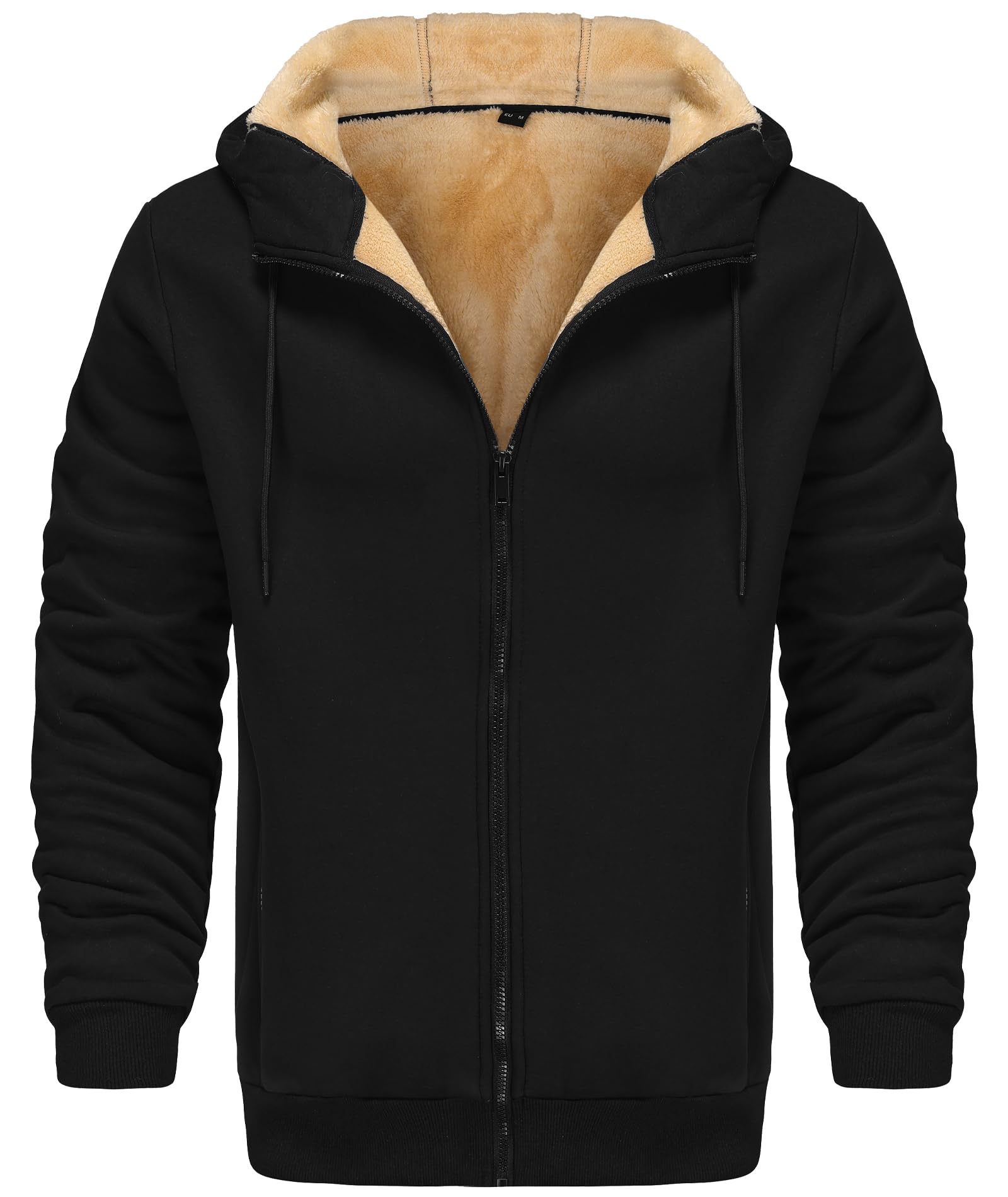 Djtnzdm Felpa con Cappuccio e Zip Uomo Inverno Felpa in Pile Caldo Casual Hoodie con Cerniera Uomo Tasche Giacca Termica con Zip