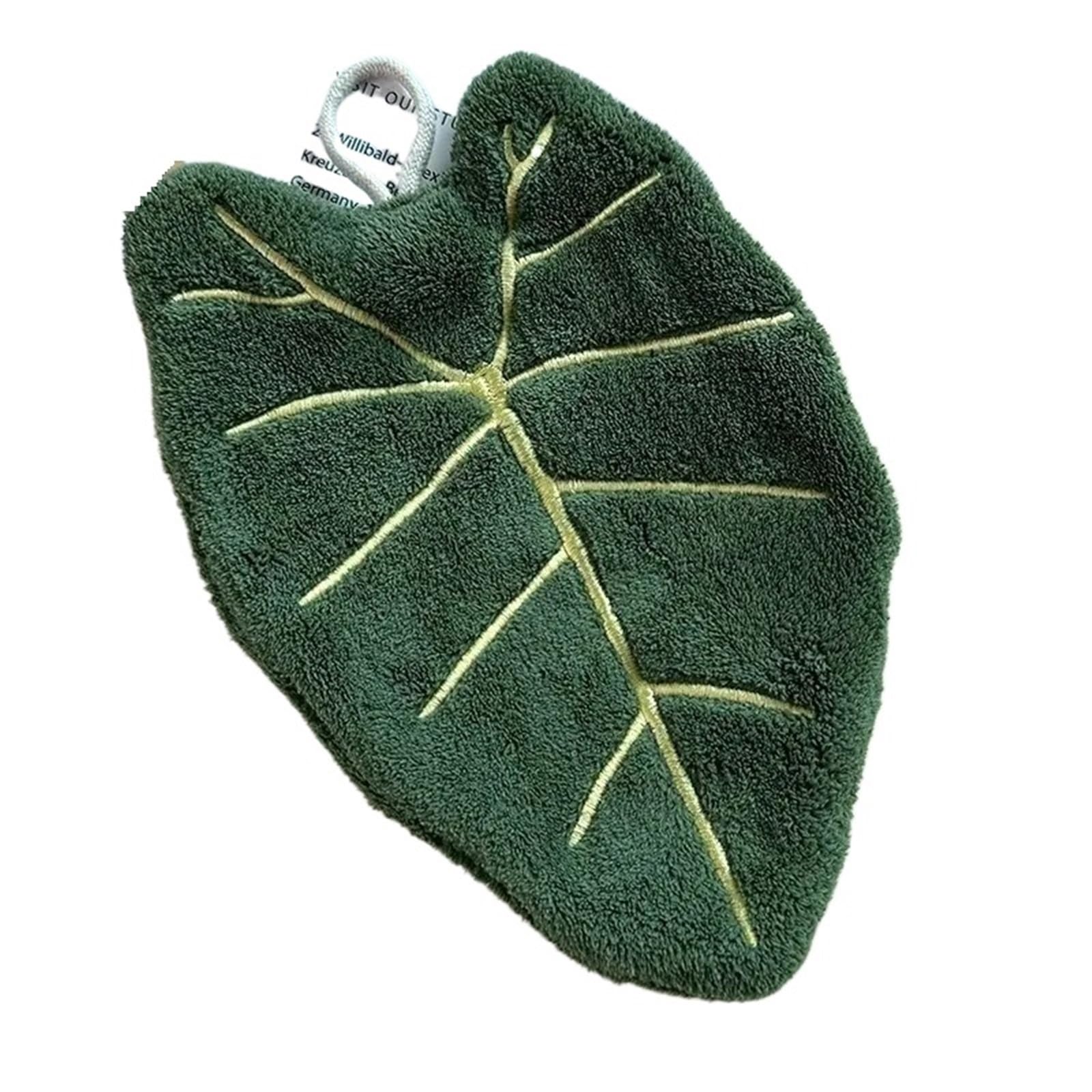 4pcs Leaf-Shaped Hanging Hand Towels, Thick Absorbent for Hand(Color2)