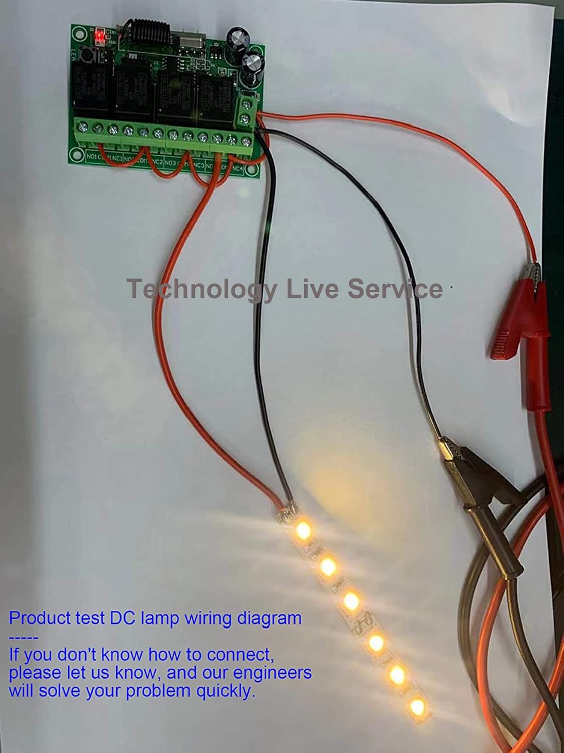 Product test DC lamp wiring diagram