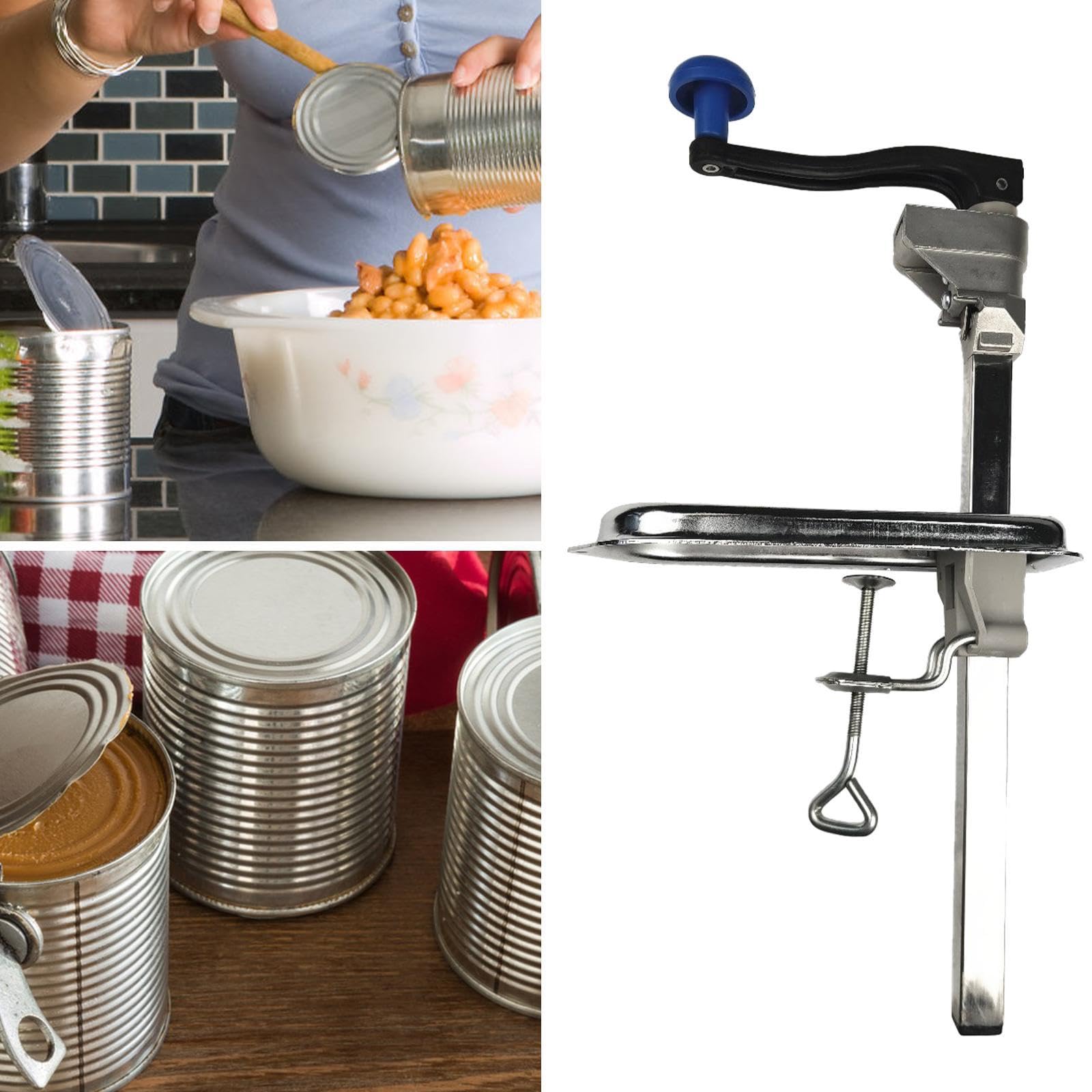 Ouvre-boîte Manuel Industriel En Acier Inoxydable Ouvre-bouteille Tabletop Poignée Confortable Démontable Approprié pour Cuisine Restaurant Hôtel Mais, 48CM