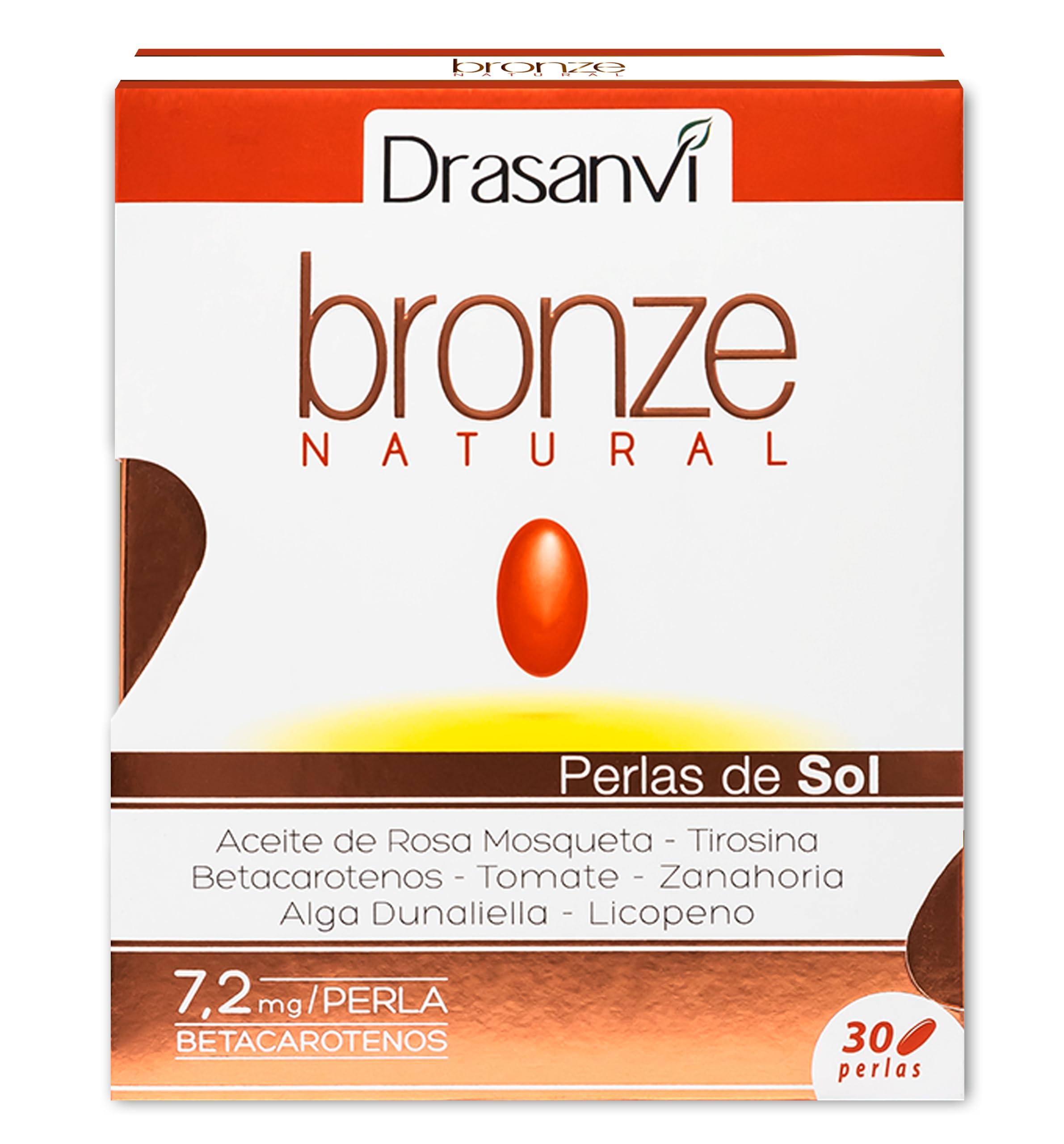 DRASANVI Acelerador de bronceado | Betacarotenos | Protege la Piel de Rayos UVA y Previene el Envejecimiento|Rosa de Mosqueta,Tomate, Zanahoria y Alga Dunaliella, Vitamina E, Licopeno, Luteína|30dias