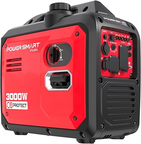 PowerSmart Generador portátil del inversor de 3000 vatios accionado a gas, silencioso para acampar