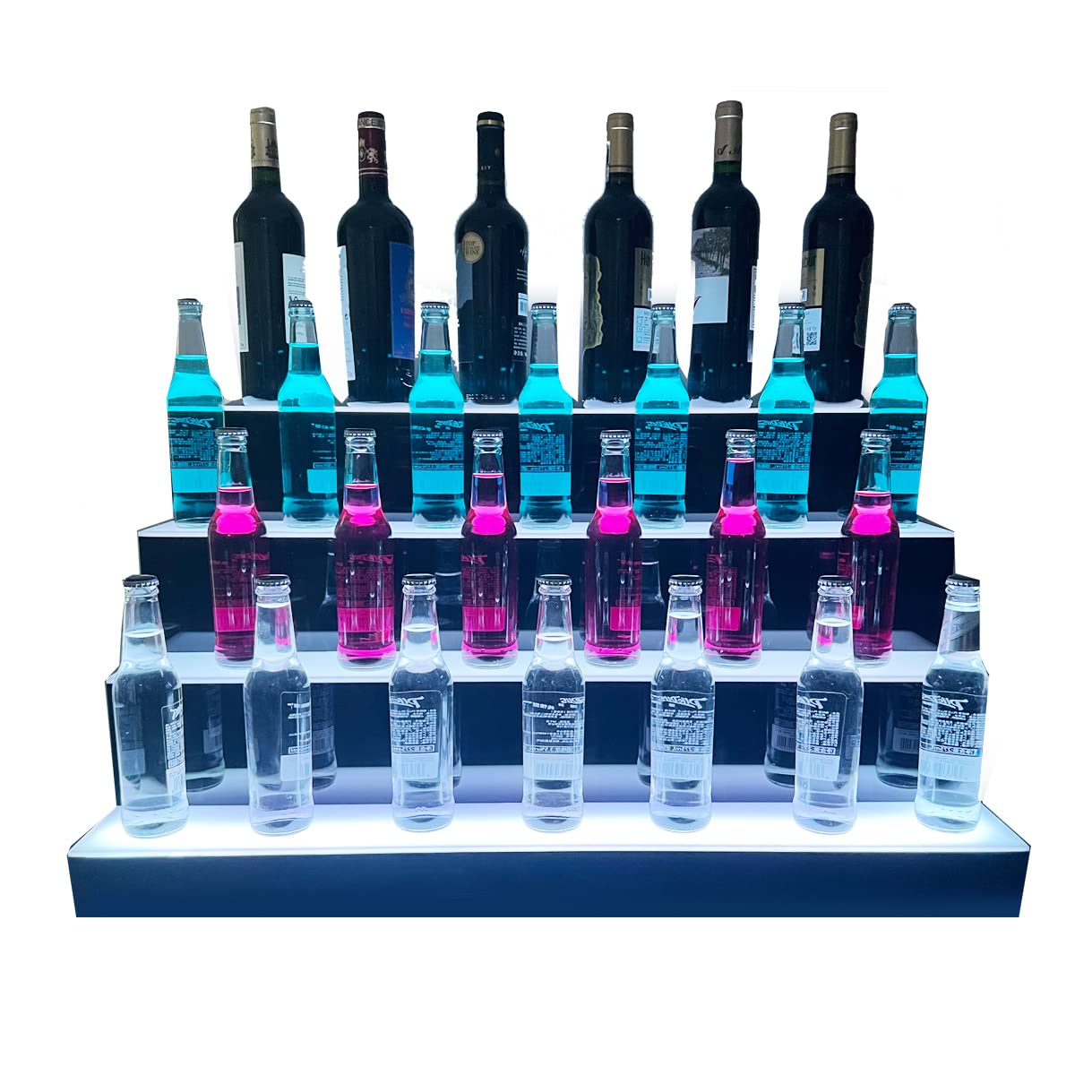 Cozyel 31 Inch 4 Step LED Lighted Liquor Bottle Display Illuminated