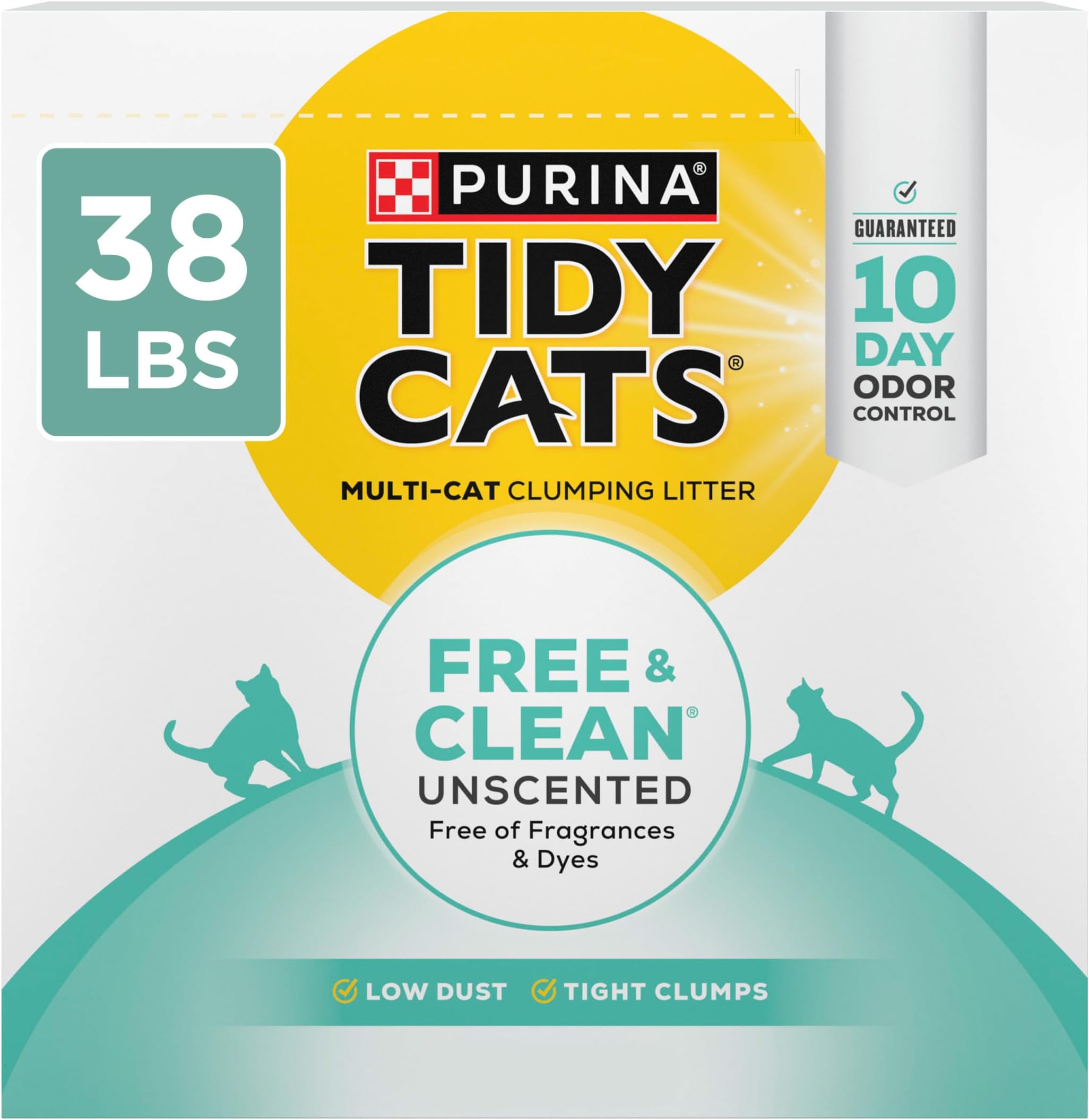 Purina Tidy Cats Free and Clean Unscented Cat Litter - 38 lb. Box