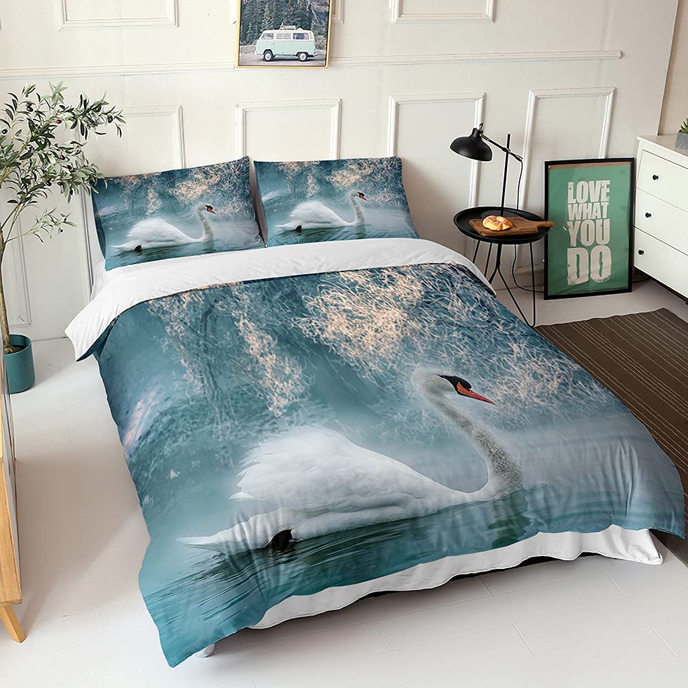 Parure de lit 2 personnes motif étang pour chambre parentale zen