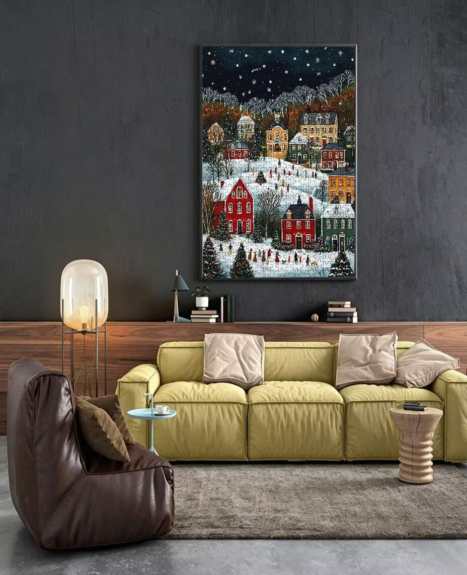 Puzzle 2000 Pezzi Vista Di Natale 3D Puzzle per Adulti Impegnativo, Educa Puzzles Artistico, Divertente E Stimolante Puzzles Decorativo per La Famiglia, Regalo e Decorazione Pareti BXHZW6-822