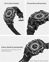 Vista 4 de amBand Funda Resistente con Banda para Apple Watch 45mm, Compatible con Apple Watch (iWatch) Series 9/8/7, Cubierta de Parachoques Anti-Shock