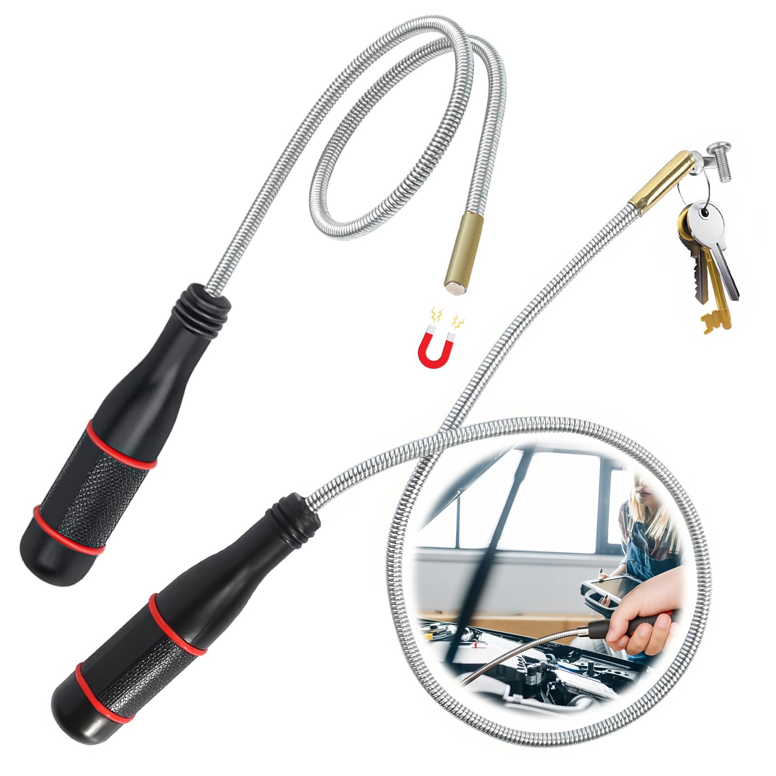 Sollevatore Magnetico Flessibile Da 60 Cm - Calamita Portatile Per Raccogliere Oggetti Metallici, Chiavi, Bulloni - Foto 3