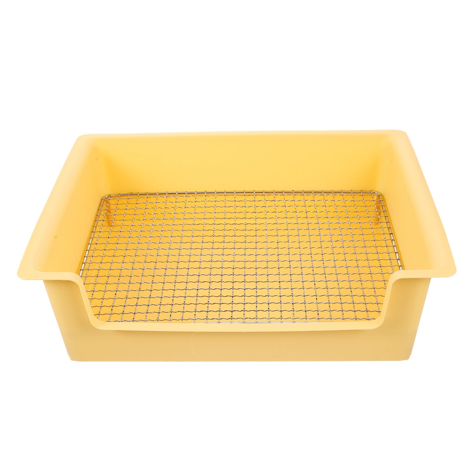 TOYANDONA Vasino Portatile in Plastico Giallo Rettangolare Cassetta Lettiera per Conigli Ampio Spazio per attività per Ufficio e Animali Domestici Piccoli