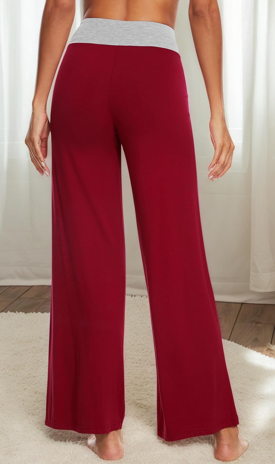 WiWi Pajama Pants for Women Bamboo Viscose Super Soft Bottoms Plus Size Cooling Wide Leg Casual Lounge Yoga Sweatpants S-4X - Image 2