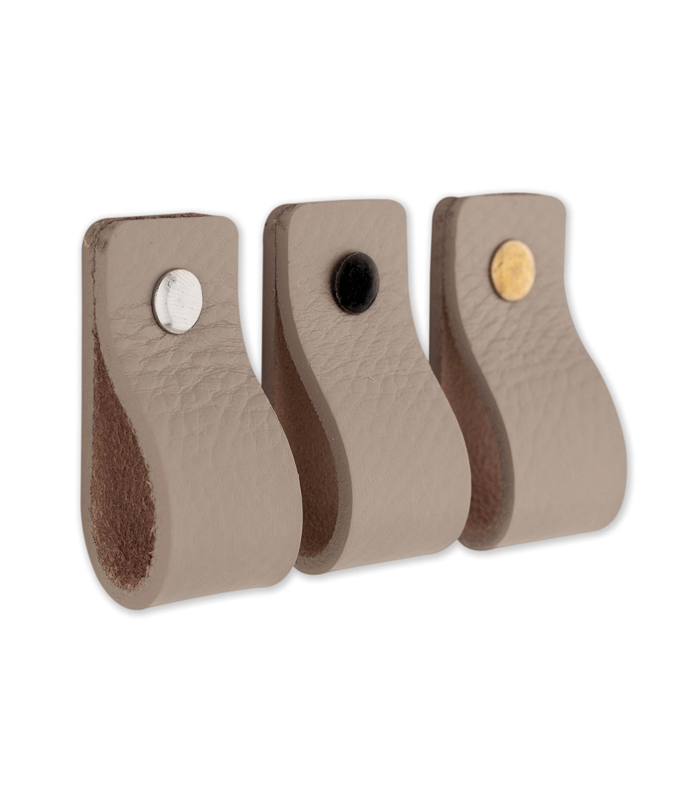 Brute Strength, Leather Handles for Furniture, Light Grey, 2 pcs, 12,5 x 2,5 cm, Cabinet Handle - Image 3