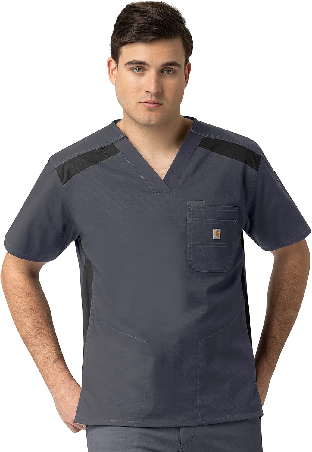 Carhartt Scrubs C15418 Two Tone Slim Fit Six Pocket Top
