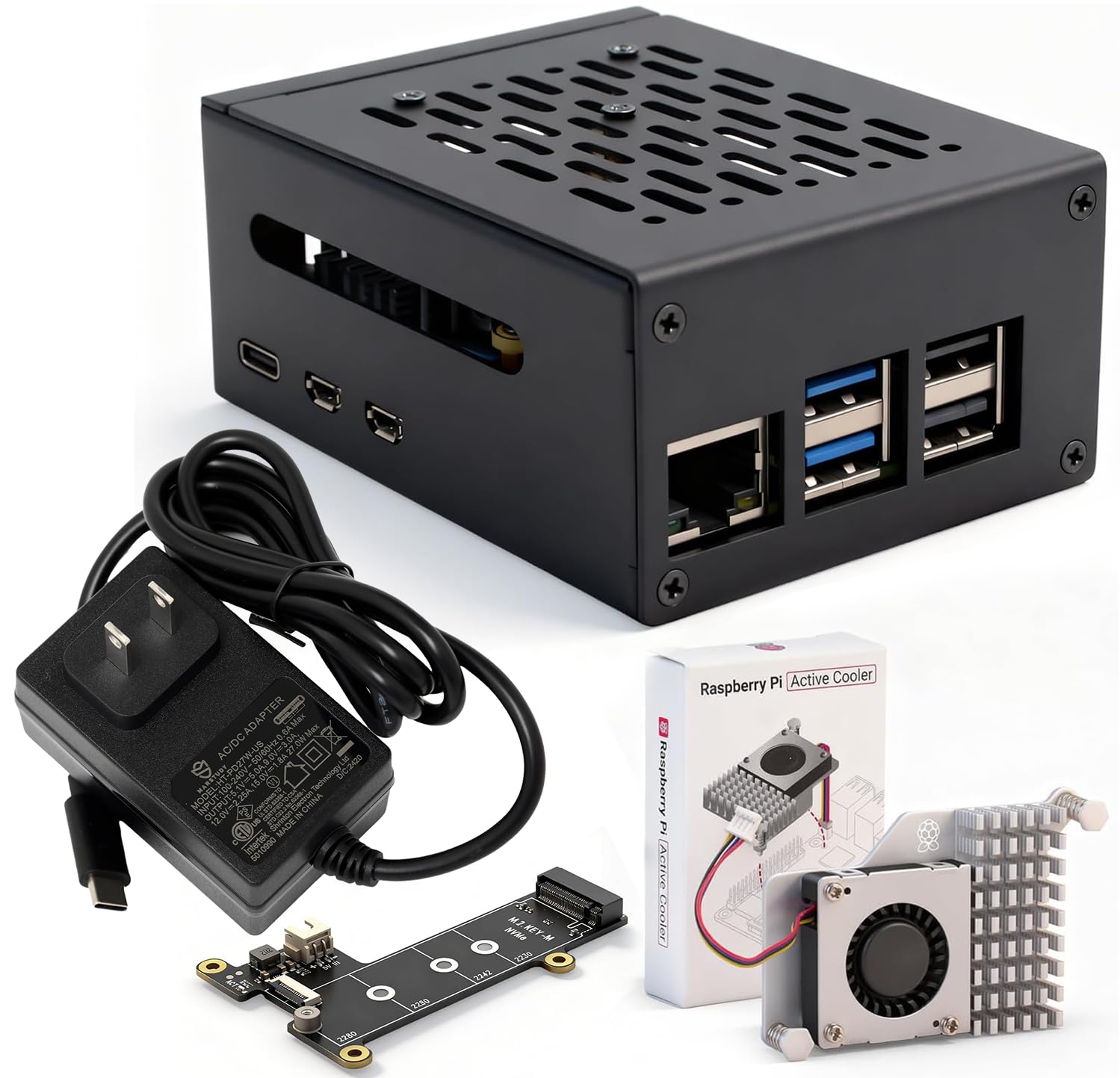 Amazon.com: Premium Metal Case with PCIe NVMe Hat, Active Cooler