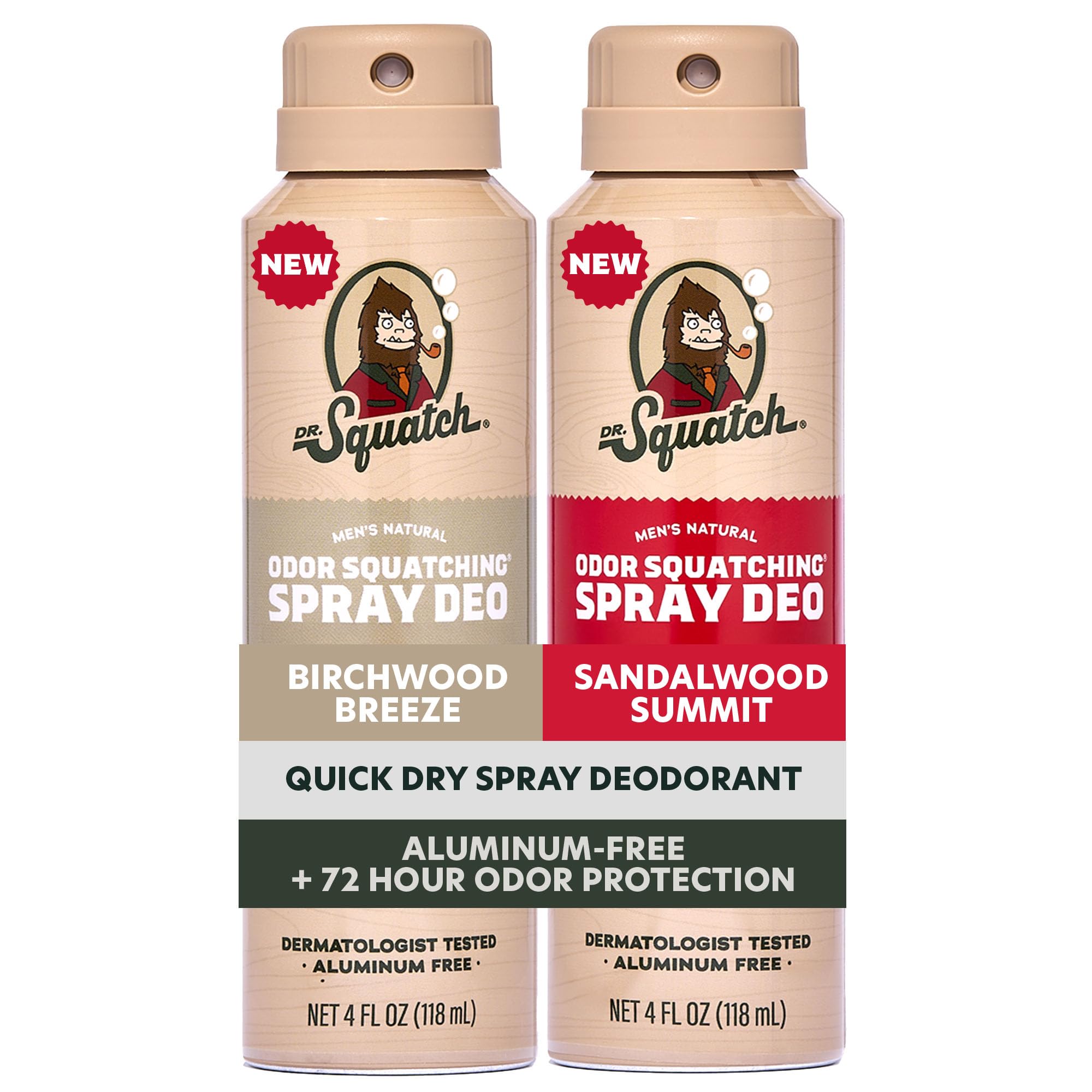 Dr Squatch Spray Natural Mens Deodorant Quick Dry Deodorant Men Aluminum Free Dermatologist-Tested Created for all Skin Types